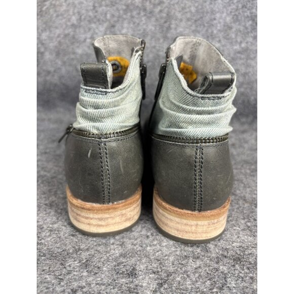 Caterpillar CAT Boots Womens Size 7 Black Leather Ankle Zip Casual Vintage Style - Picture 4 of 7